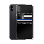iPhone - Blue Lives Matter - Duty, Honor, Courage Blue Line - Phone Case