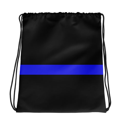 Thin Blue Line Drawstring Bag