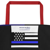 Thin Blue Line Flag - Beach Bag - Dark Blue