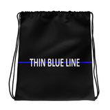 Blue Lives Matter - Thin Blue Line Drawstring Bag