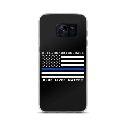 Blue Lives Matter - Duty Honor Courage - Thin Blue Line - Phone Case