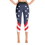 American Flag - Black Top - Yoga Capri Leggings