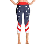American Flag - Red Top - Yoga Capri Leggings