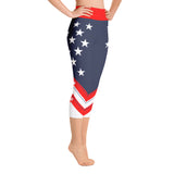 American Flag - Red Top - Yoga Capri Leggings