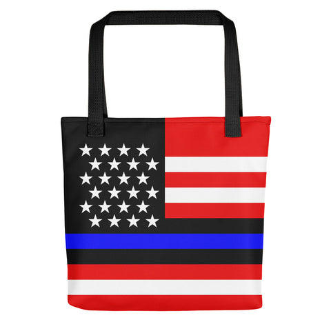 Thin Blue Line American (USA) Flag - Tote Bag