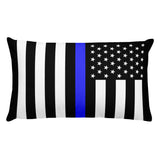 Thin Blue Line Flag - Rectangle Pillow