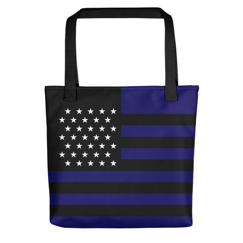 Thin Blue Line American Flag - Tote Bag