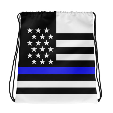Thin Blue Line Flag - Drawstring Bag