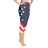 American Flag - Blue Top - Yoga Capri Leggings