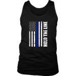 Hold the line Thin Blue Line flag Tank Tops