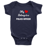 My Heart belongs to a Police Officer - Infant Baby Onesie Bodysuit