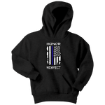 Honor Respect - Thin Blue Line - Kids Hoodie
