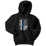 "Protect Serve Honor" - Thin Blue Line Kids Hoodie