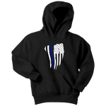 Thin Blue Line American Flag - Kids Hoodie