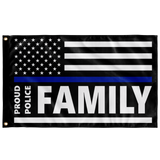 Proud Police Family - Thin Blue Line Flag