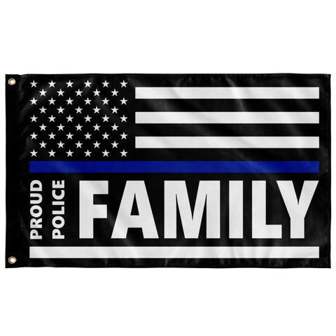 Proud Police Family - Thin Blue Line Flag