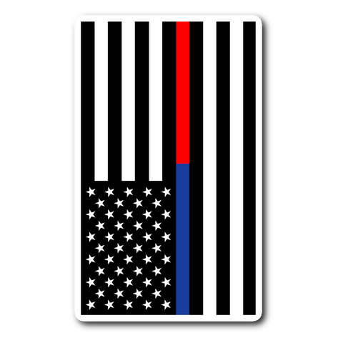 Blue and Red Line American Flag Sticker
