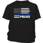 Police - Thin Blue Line - Kids Shirt