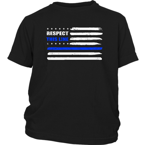 "Respect this Line" - Thin Blue Line Kids Shirt
