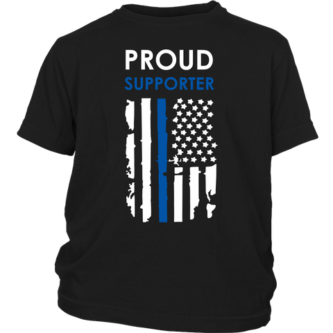 Proud Supporter - Thin Blue Line - Kids Shirt