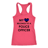 My Heart Belongs To A Police Officer - Women's Racerback Tank Top