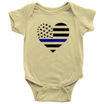 Thin Blue Line Heart - Infant Baby Onesie Bodysuit