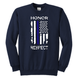 Honor Respect - Thin Blue Line - Kids Hoodie