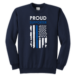 Proud Supporter - Thin Blue Line - Kids Sweatshirt