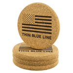 Thin Blue Line - Round Coasters