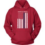Thin Blue Line Flag Honor Respect Hoodie