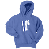 Youth Thin Blue Line American Flag Hoodie - Kids