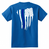 Youth Thin Blue Line American Flag Shirt - Kids