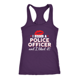 Women's I Kissed A Police Officer - Racerback Tank Top - Red lips