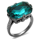 Thin Blue Line Blue Zircon Stainless Steel Ring