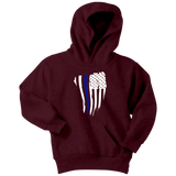 Youth Thin Blue Line American Flag Hoodie - Kids