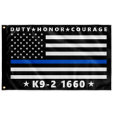 Personalized Flag - Duty Honor Courage - RF1