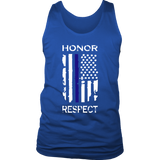 "Honor Respect" Thin Blue Line Flag Tank tops